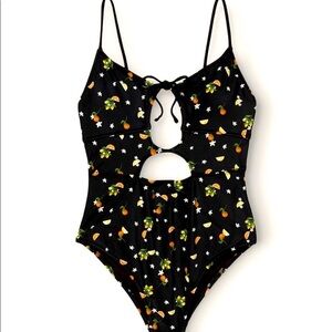 PINK by Victoria's Secret Citrus Fruit Print One Piece Swimsuit Size Medium
